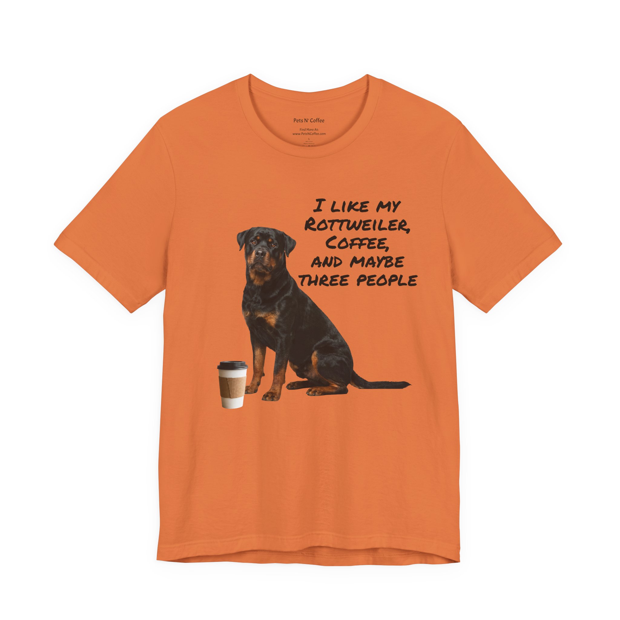 Rottweiler t-shirt with photorealistic breed portrait — Pets & Coffee Etsy shop